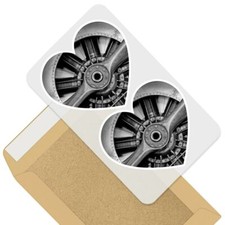 2 x Heart Stickers 10 cm - BW