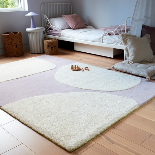 Wool beige rug - wool,