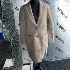 Joules Size 12 Beige Tweed Cheltenham Jacket Long Blazer Lot 54 Rrp £249