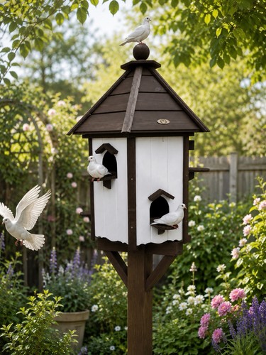 Handcrafted dovecote birdhouse - dovecote,