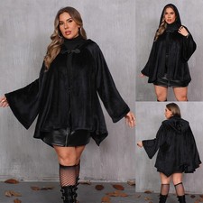 UK Women Plus Size Velvet Coat