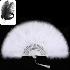 SOGUGOM White Feather Fan with
