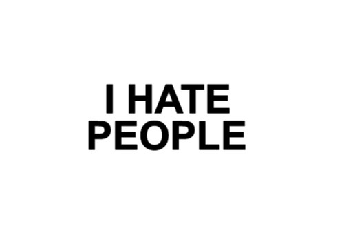 Hate people sticker decal - people, sticker/decal