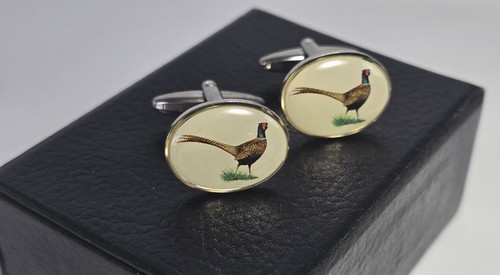 Pheasant silver oval men - pheasant,