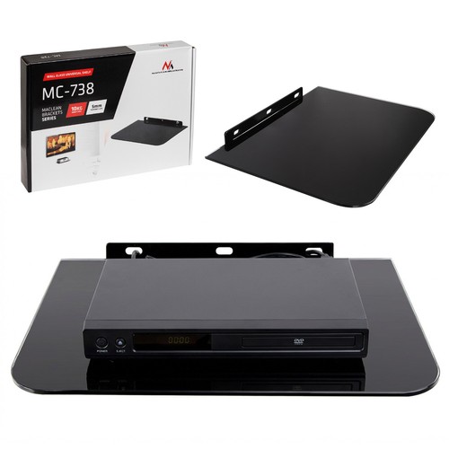 Glass wall floating shelf dvd - glass,