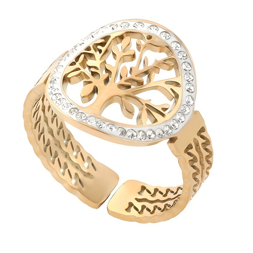 Gold tree life ring - gold,