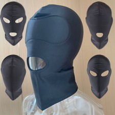 Bondage Open Mouth&Eyes Head Hood Gimp Full Face Mask Cosplay for Women Men BDSM