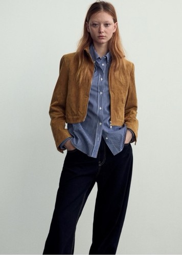 Zara crop 100 leather - zara,