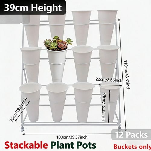White conical plant - conical, pots