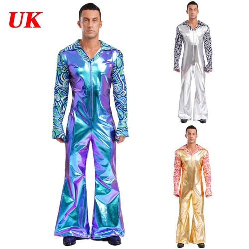 Mens metallic 70s jumpsuit - metallic,