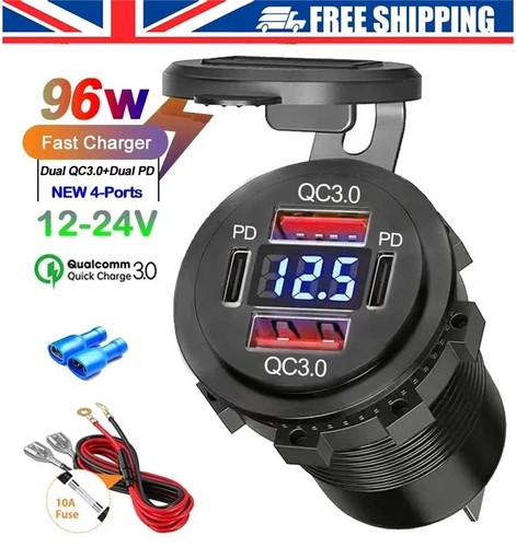 12v usb socket charger camper - 12v,