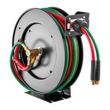 Uimoso 50ft 1/4" Retractable Welding Hose Reel Oxygen Acetylene Hose R Grade