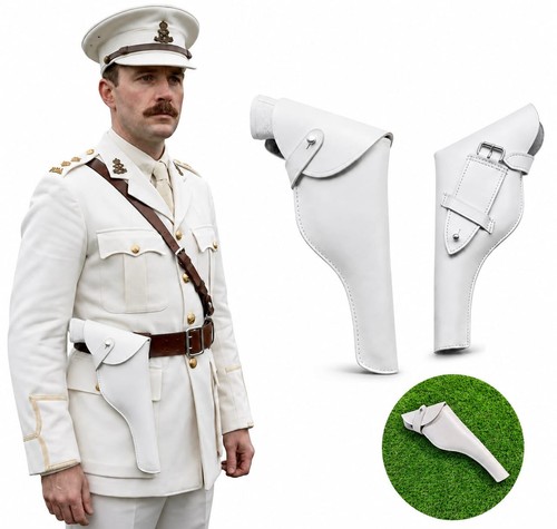 White leather sam - leather, gun