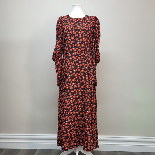 Coast black red floral maxi - red,