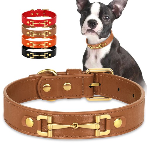 Bright leather dog collars - bright, pu