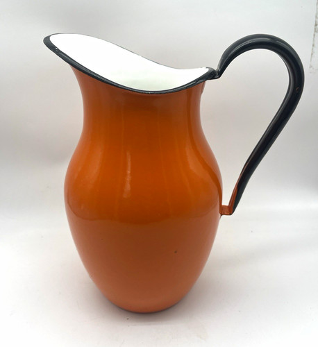 Vintage enamelware pitcher - vintage,