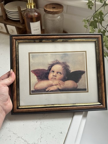Vintage framed cherub - vintage,