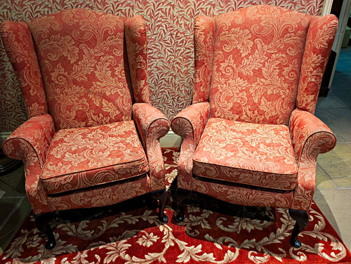 Pair wingback upholstered - wingback,