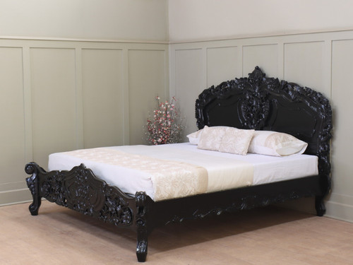 Black rococo bed frame - rococo,