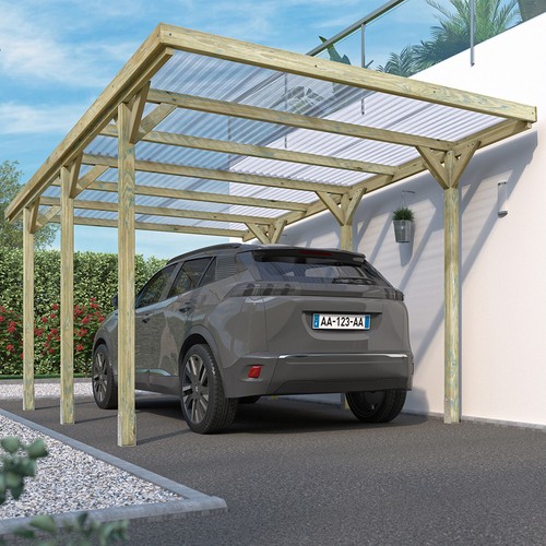 Cerland jean wooden carport - carport, 3m