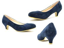 LADIES WOMENS LOW KITTEN HEEL