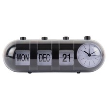 Karlsson Tube Calendar Flip Alarm Clock Analoge Display Manual Flip Alarm Clock