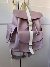 Grafea Leather Backpack - Lilac And White 100% Leather