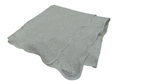 Cream lace tablecloth - lace,