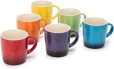 Stoneware mugs set 6 - stoneware,