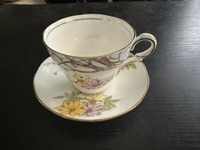 Athenia Salisbury Tea Cup & Saucer - Fine Bone China (England) (Floral)