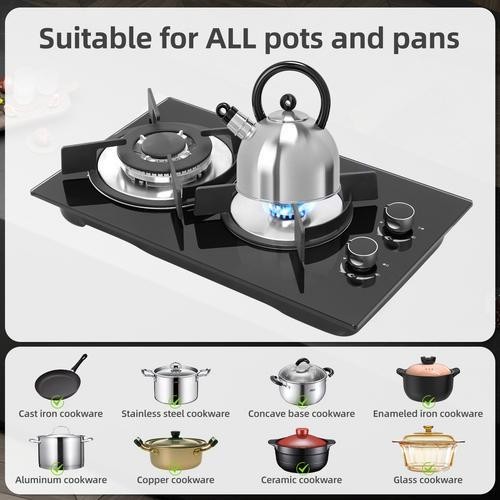 30cm gas hob - 30cm, black