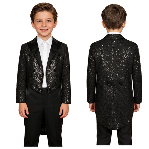 Boys shiny sequins tuxedo - shiny,