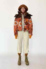 ZARA LIMITED EDITION RETRO FLORAL PUFFER JACKET SIZE S