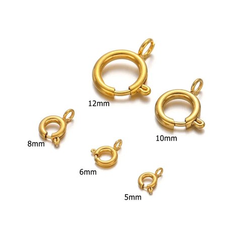 Solid 9ct gold bolt ring - bolt, open