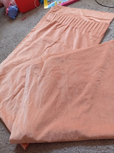 Vintage velvet peach curtains - peach,