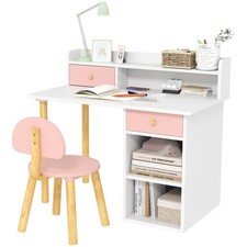 AIYAPLAY Kids Desk and Chair Set for Studying, Reading, Drawing, Pink