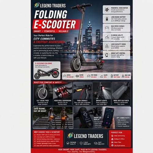 Folding scooter with - e,
