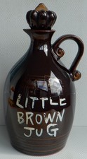 Vintage Ceramic Musical Decanter Little Brown Jug Drinks Barware Retro 21 cm H