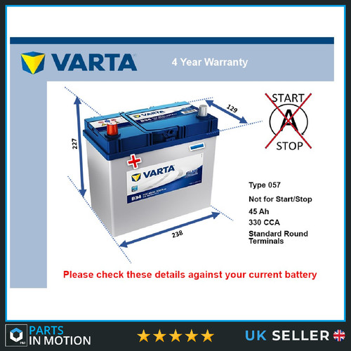 Car battery b34 varta 049 - car,