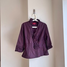 Vintage Rene Derhy Blouse Shirt Top M Ruffle Minimalist Avant Garde Grunge Goth