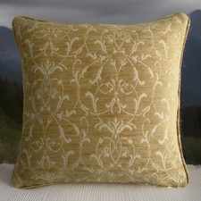 A 16 Inch cushion cover in Laura Ashley Allegra Gold Fabric