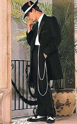 Silver zoot suit double - suit,