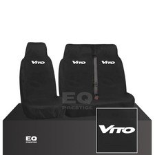For Mercedes Vito - Extra Heavy Duty & Waterproof Black 2+1 Van Seat Covers 981