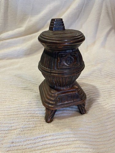 Metal bank vintage potbelly - metal,