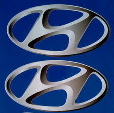 2X 140MM COMPATIBLE WITH HYUNDAI CAR MOTORSPORT VINYL STICKERS 3D SHADING EFFECT