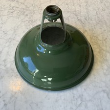 Vintage Enamel Green Lamp Shade Salvage Industrial Light 11” Reclaim (1)		