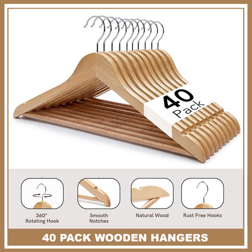 Wooden coat hangers - 40,