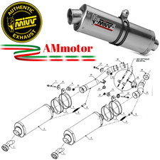 Mivv Kawasaki Z 1000 2008 08 Exhaust Motorcycle 2 Slip-On Oval Steel Approved