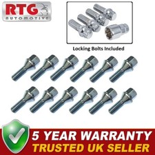 12x Bolts + 4x Locking Wheel Bolts For Renault GTA 1984-2003 (Alloy Wheels)