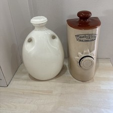 Vintage stoneware hot water bottles Grimwades The Mecca  & Timothy Whites 